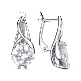 Серьги Красная пресня - Серебро 925, Фианит (арт. 33815102)