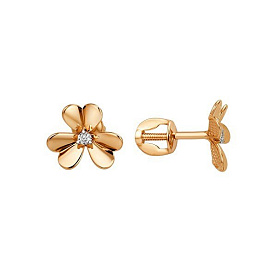 Серьги ЮФ Династия - Золото 375, Фианит (арт. 013472-5102)