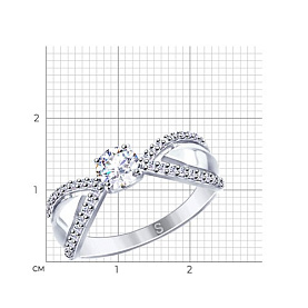 Кольцо SOKOLOV - Серебро 925, Swarovski (арт. 89010111)