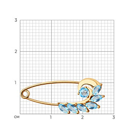 Булавка SOKOLOV - Золото 375, Топаз (арт. 37740108)
