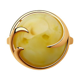 Кольцо Diamant - Серебро 925, Янтарь пресс. (арт. 93-310-00840-1)