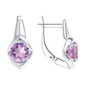 Серьги Diamant - Серебро 925, Аметист (арт. 94-320-00783-2)