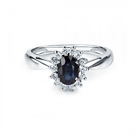 Кольцо Platinum Lab. - Платина 950, Сапфир (арт. ПК-038С-01)