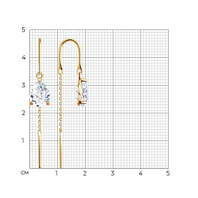 Серьги SOKOLOV - Золото 585, Бриллианит (арт. 0200916)