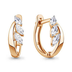 Серьги Аквамарин - Серебро 925, Фианит (арт. 400745.6)