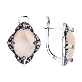 Серьги Diamant - Серебро 925, Кварц, Фианит (арт. 94-320-00964-1)