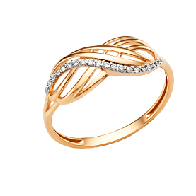 Кольцо ЮФ Династия - Золото 585, Фианит (арт. 001931-1102)