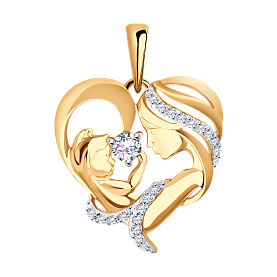 Подвеска SOKOLOV - Золото 585, Фианит (арт. 034941)