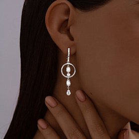 Серьги SOKOLOV - Серебро 925, Фианит (арт. 94023403)