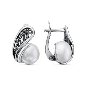 Серьги Красная пресня - Серебро 925, Жемчуг культивированный (арт. 33312854)