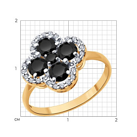 Кольцо SOKOLOV - Серебро 925, Фианит, Шпинель (арт. 92014599)