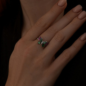 Кольцо SOKOLOV - Серебро 925, Синтетический рубин, Фианит (арт. 94013876)