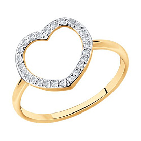 Кольцо SOKOLOV - Золото 585, Фианит (арт. 019648)