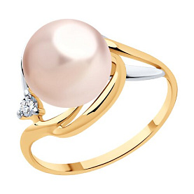 Кольцо Diamant - Серебро 925, Жемчуг культивированный, Фианит (арт. 93-310-01925-1)