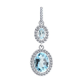 Подвеска Diamant - Серебро 925, Топаз, Фианит (арт. 94-330-02046-1)