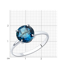 Кольцо SOKOLOV - Серебро 925, Топаз лондон (арт. 92012031)