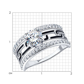 Кольцо Diamant - Серебро 925, Фианит, Эмаль (арт. 94-110-00247-1)