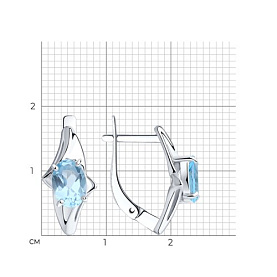 Серьги Diamant - Серебро 925, Топаз (арт. 94-320-00587-1)