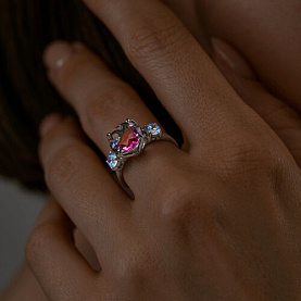 Кольцо SOKOLOV - Серебро 925, Синтетический ситалл , Фианит (арт. 92011718)