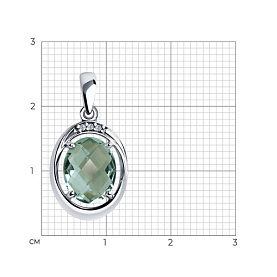 Подвеска SOKOLOV - Серебро 925, Кварц, Фианит (арт. 92030561)