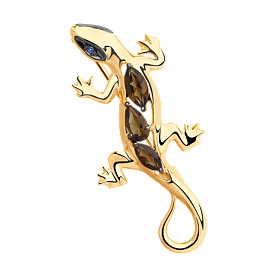 Брошь SOKOLOV - Серебро 925, Раухтопаз, Фианит (арт. 92040073)