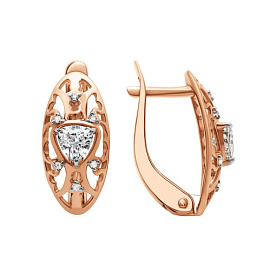 Серьги Ремикс - Золото 585, Фианит (арт. 11101105)