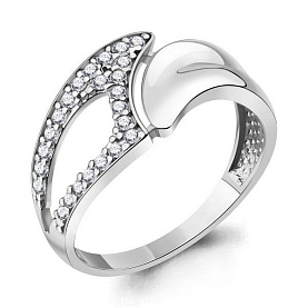 Кольцо Аквамарин - Серебро 925, Фианит (арт. 67944А.5)