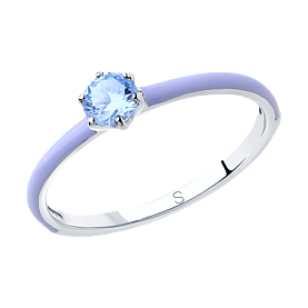 Кольцо SOKOLOV - Серебро 925, Фианит, Эмаль (арт. 94012772)