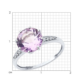 Кольцо Diamant - Серебро 925, Аметист, Фианит (арт. 94-310-02040-2)