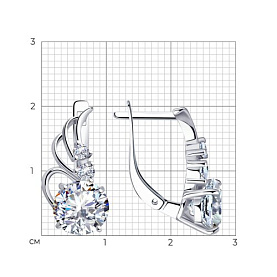 Серьги SOKOLOV - Серебро 925, Фианит (арт. 94020456)