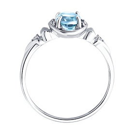 Кольцо SOKOLOV - Серебро 925, Топаз, Фианит (арт. 92014862)