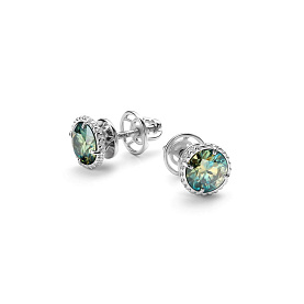 Серьги Дар - Серебро 925, Фианит, Муассанит (арт. С-5192рс1613900)