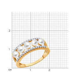 Кольцо SOKOLOV - Серебро 925, Жемчуг культивированный, Фианит (арт. 92014595)