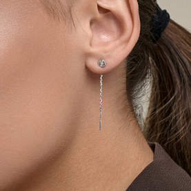 Серьги SOKOLOV - Серебро 925, Бриллиант (арт. 87020133)