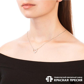 Колье Красная пресня - Серебро 925, Фианит (арт. 43812834Д)