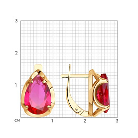 Серьги SOKOLOV - Золото 585, Синтетический рубин (арт. 728212)