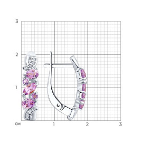 Серьги SOKOLOV - Серебро 925, Аметист, Фианит (арт. 92021781)