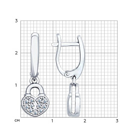 Серьги SOKOLOV - Серебро 925, Фианит (арт. 94022154)