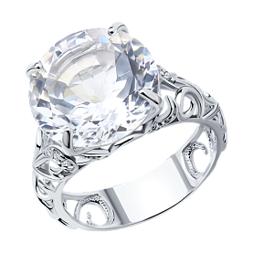 Кольцо SOKOLOV - Серебро 925, Горный хрусталь, Фианит (арт. 92010526)