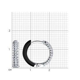 Серьги Diamant - Серебро 925, Фианит, Эмаль (арт. 94-120-01893-1)