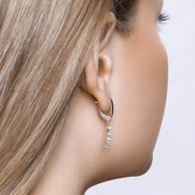 Серьги SOKOLOV - Серебро 925, Фианит (арт. 94022006)