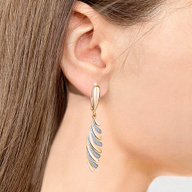 Серьги Аквамарин - Серебро 925, Фианит (арт. 42509А.6)