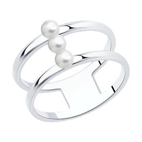 Кольцо SOKOLOV - Серебро 925, Жемчуг имитация (арт. 94013371)