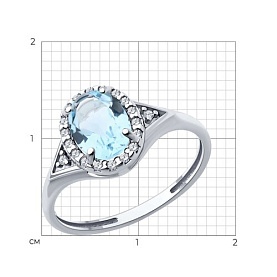 Кольцо Diamant - Серебро 925, Топаз, Фианит (арт. 94-310-00179-1)