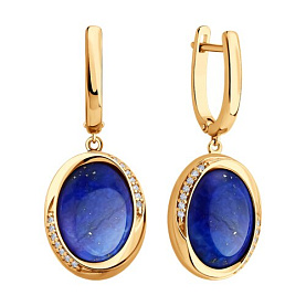 Серьги SOKOLOV - Серебро 925, Ляпис, Фианит (арт. 83020430)