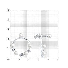 Серьги SOKOLOV - Серебро 925, Жемчуг имитация, Фианит (арт. 94026990)