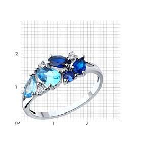 Кольцо SOKOLOV - Серебро 925, Топаз, Фианит (арт. 92014287)