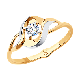 Кольцо SOKOLOV - Золото 375, Фианит (арт. 018027-4)