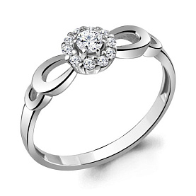 Кольцо Аквамарин - Серебро 925, Фианит (арт. 68813А.5)