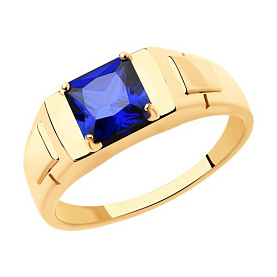 Кольцо SOKOLOV - Золото 585, Синтетический сапфир (арт. 716207)